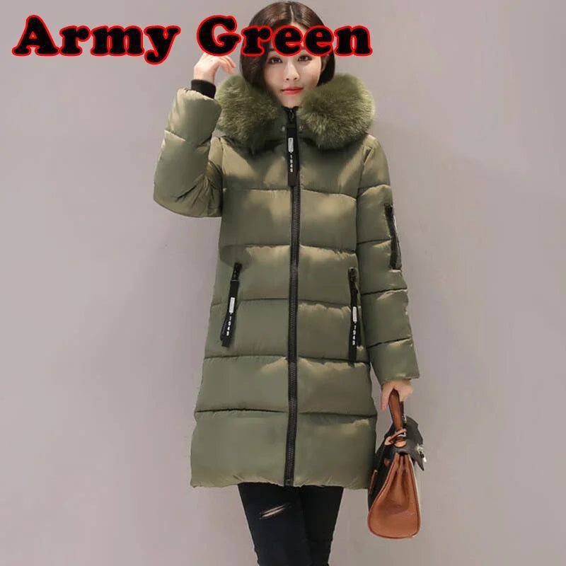 High quality winter mid length down jacket casual