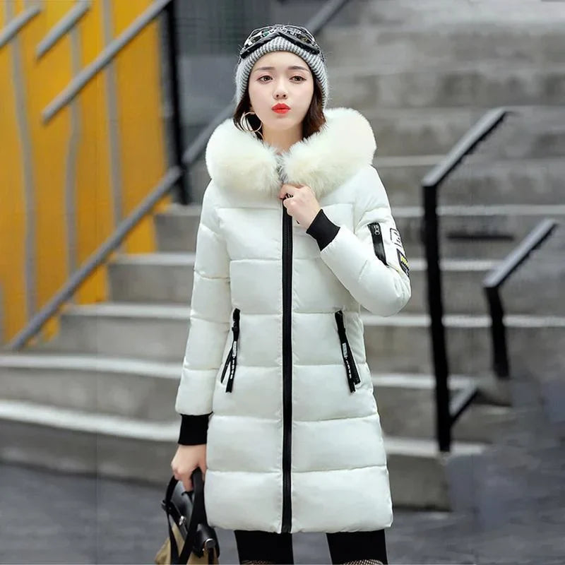 High quality winter mid length down jacket casual