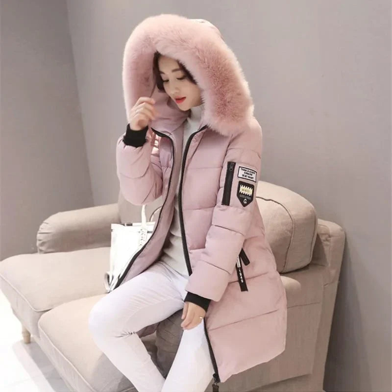 High quality winter mid length down jacket casual