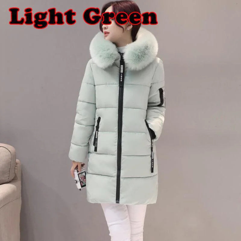High quality winter mid length down jacket casual