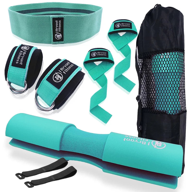 Hip Thrusts Barbell Pad Set with Ankle Strap