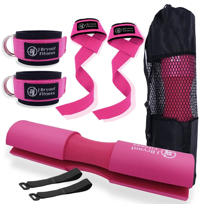 Hip Thrusts Barbell Pad Set with Ankle Strap