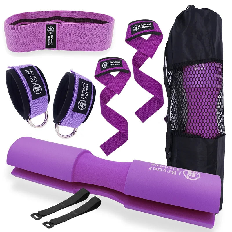 Hip Thrusts Barbell Pad Set with Ankle Strap