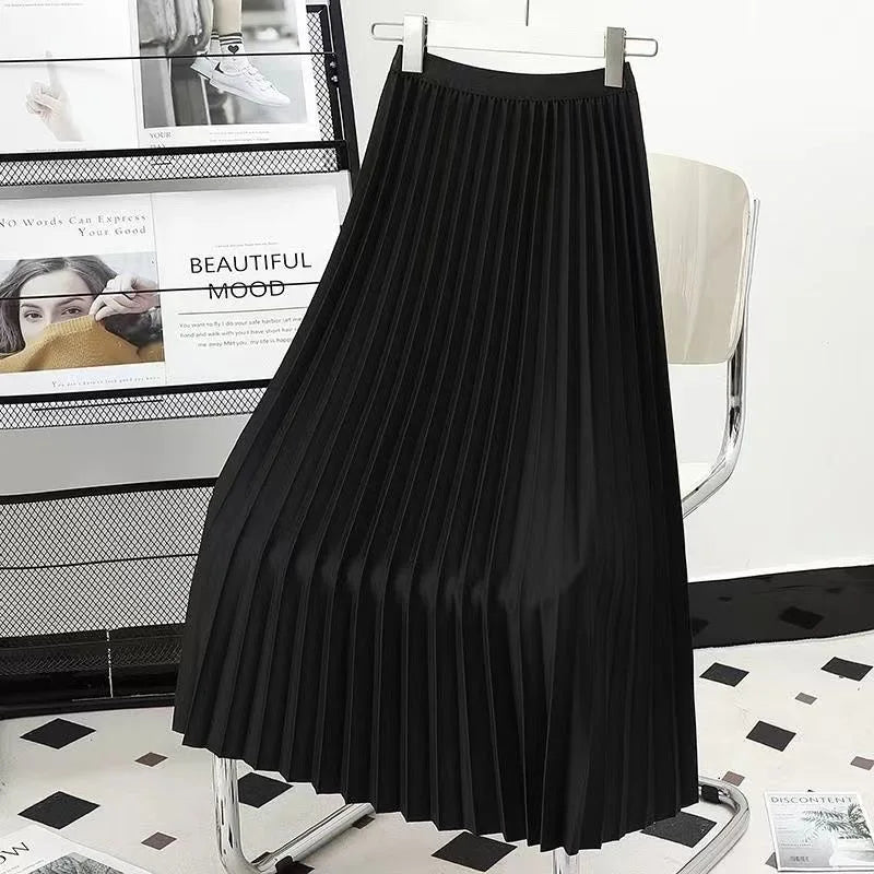 Hirsionsan Pleated Skirts Women 2023 Autumn New Korean