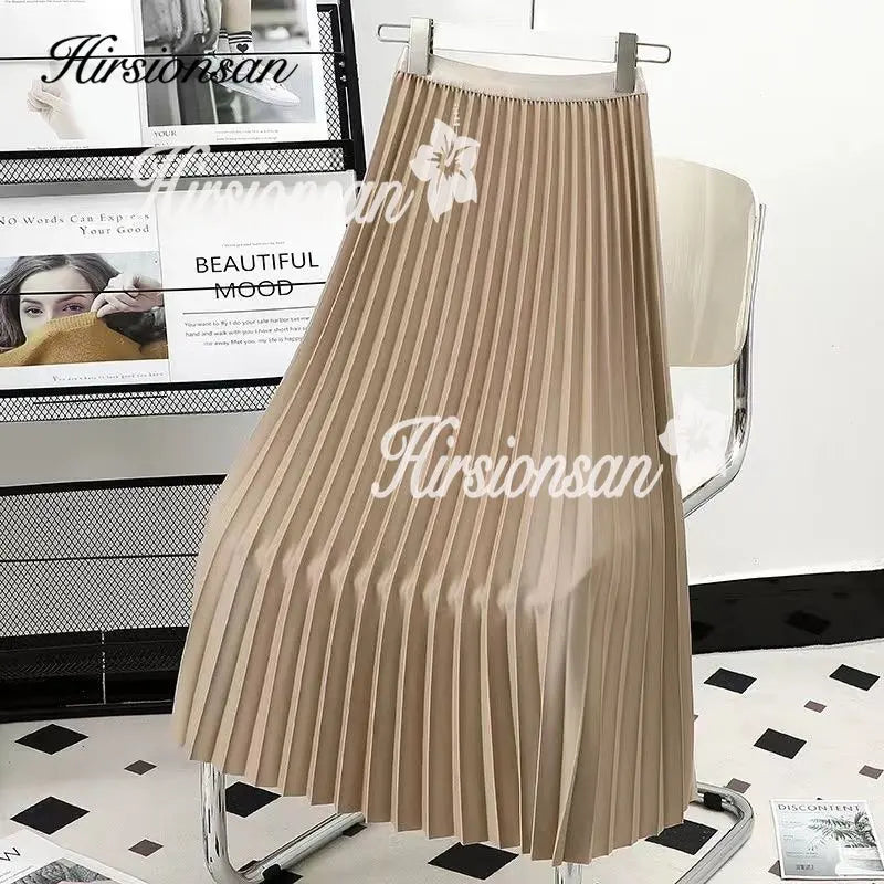 Hirsionsan Pleated Skirts Women 2023 Autumn New Korean