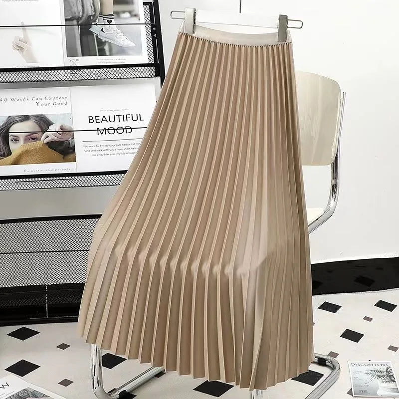 Hirsionsan Pleated Skirts Women 2023 Autumn New Korean