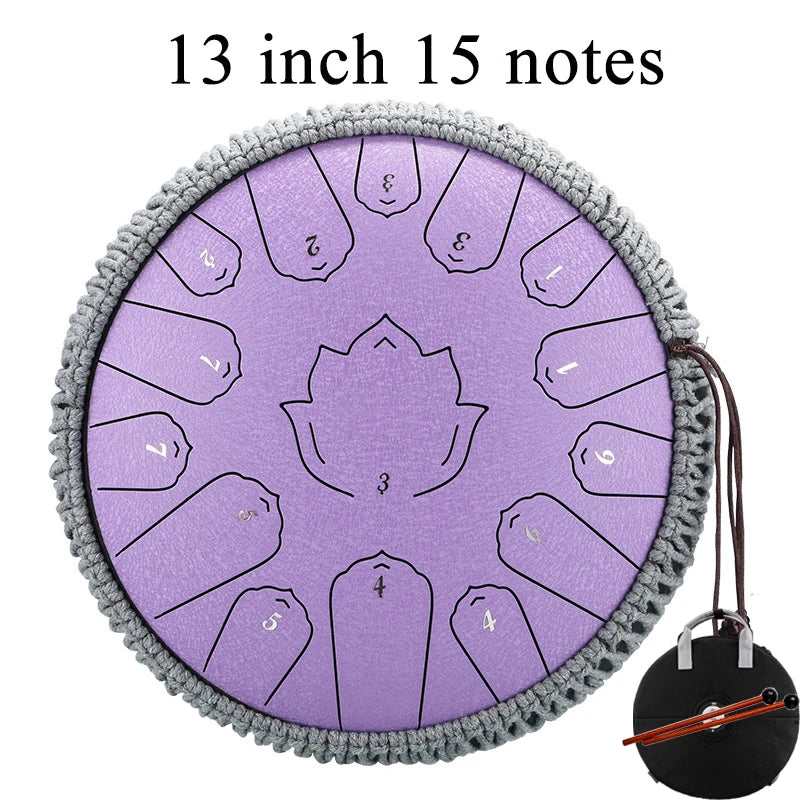 Hluru Glucophone Steel Tongue Drum 13 Inch 15