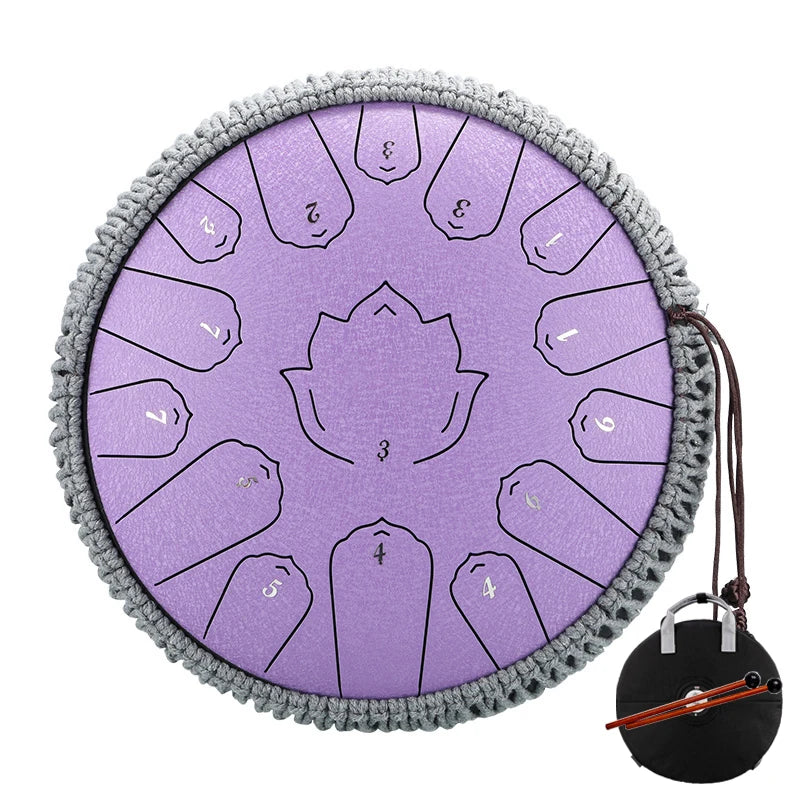 Hluru Glucophone Steel Tongue Drum 13 Inch 15