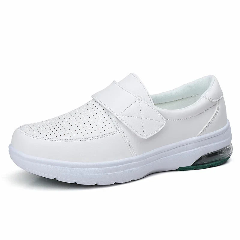 Hollow Out Breathable Hook Loop Nurse Casual Shoes Women Cushioning Sports Casual Sneakers Ladies Non-slip Work Walking Shoes