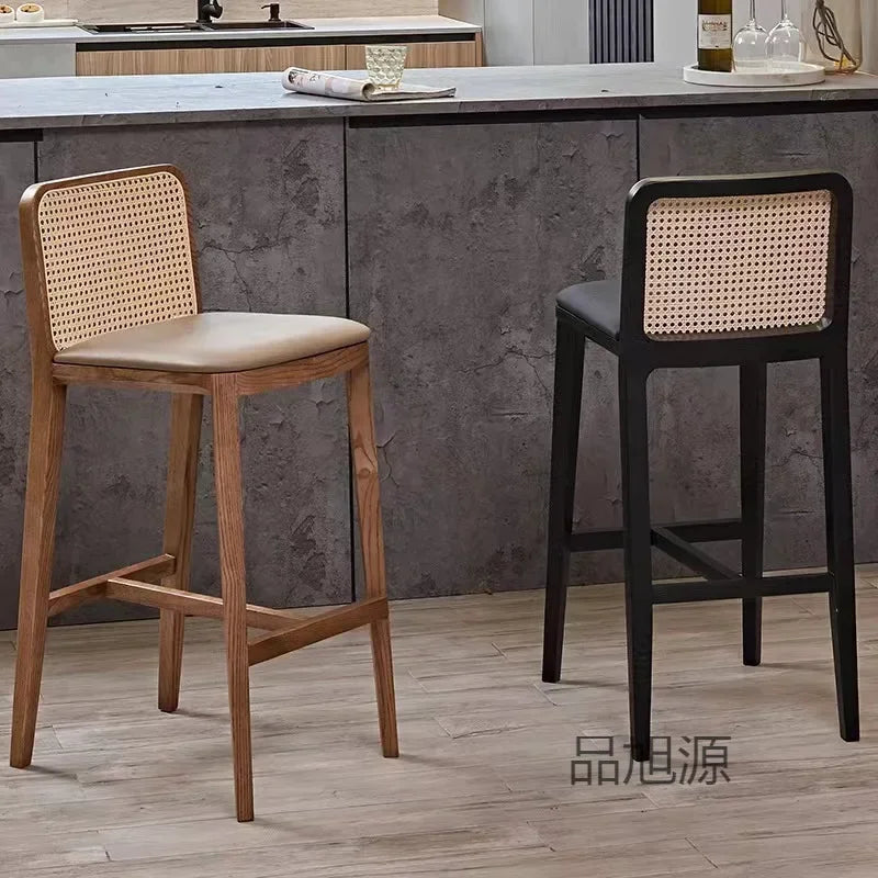 Home Living Room High-end Solid Wood Bar Chair