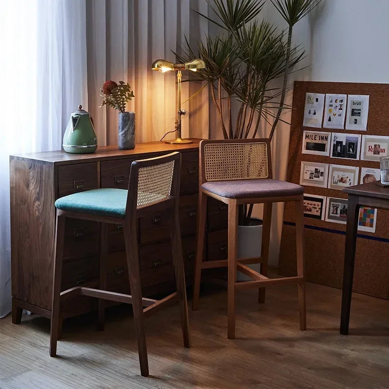 Home Living Room High-end Solid Wood Bar Chair