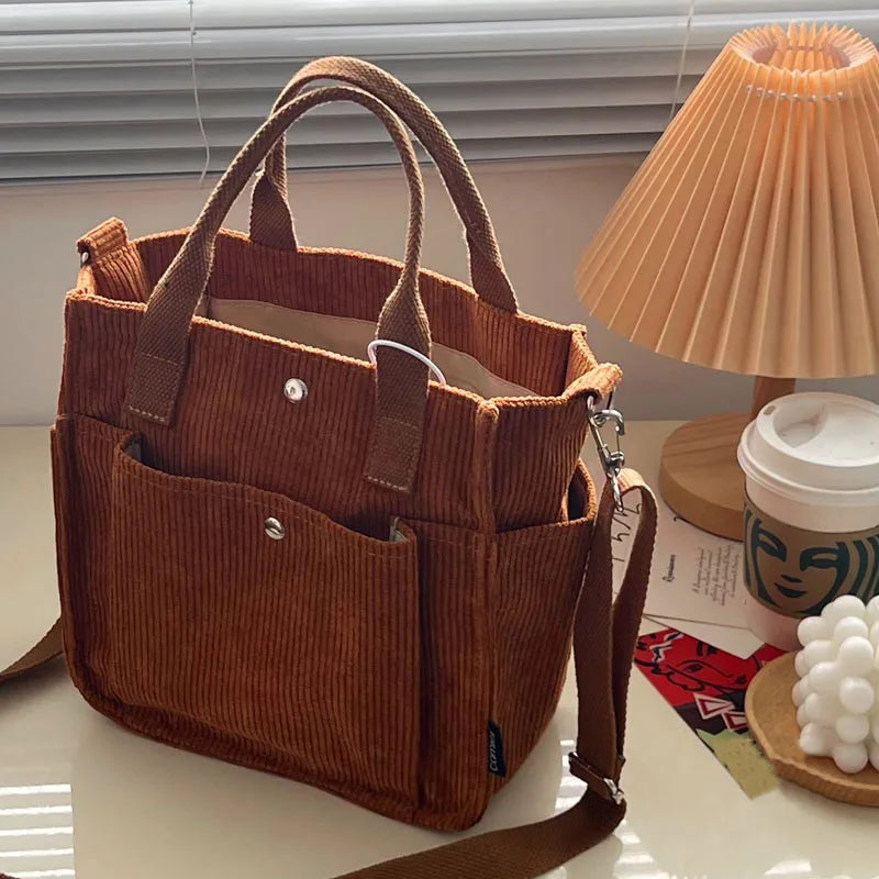 Hylhexyr Solid Color Women's Corduroy Shoulder Bag 2022