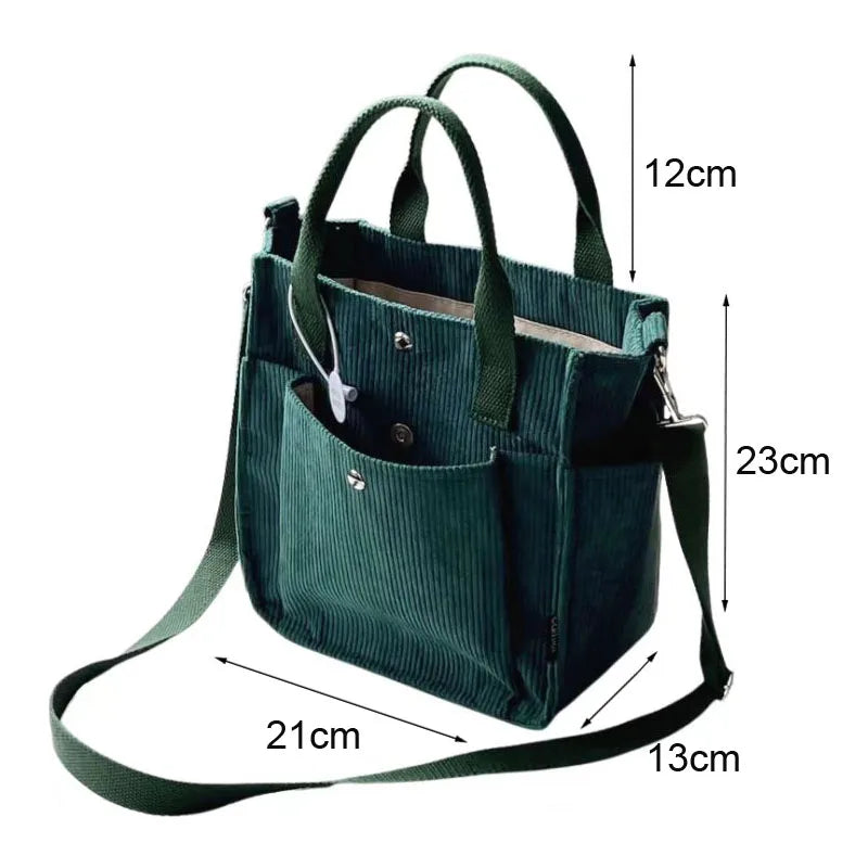 Hylhexyr Solid Color Women's Corduroy Shoulder Bag 2022