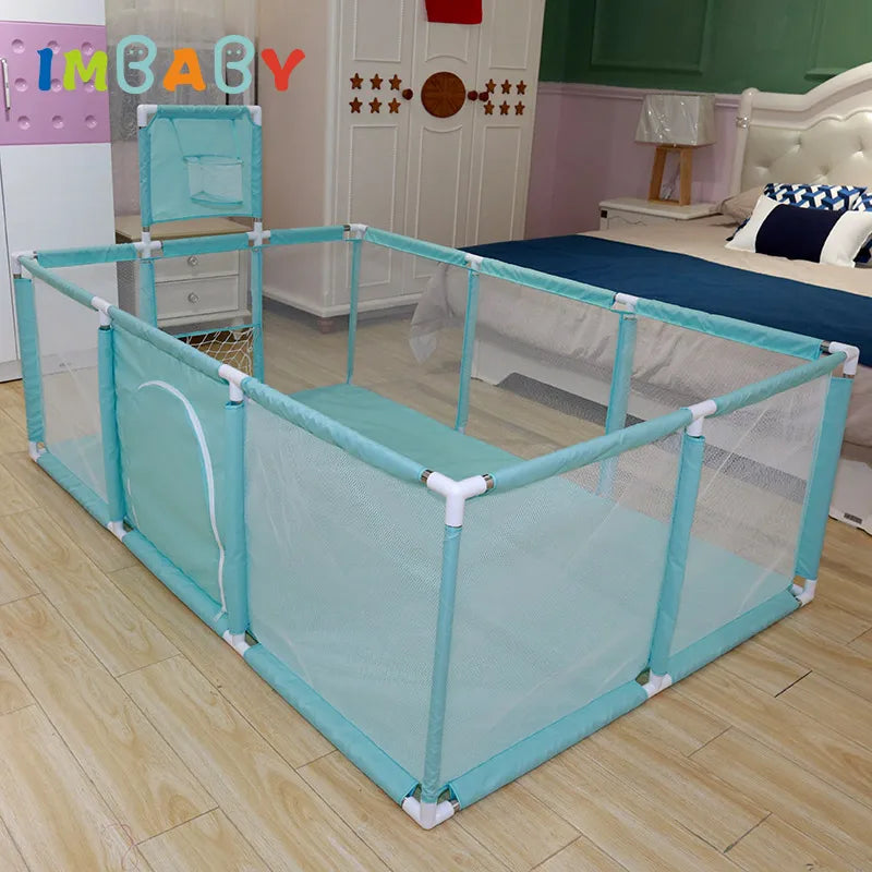 IMBABY Baby Playpen Single Door Baby Playground Basketball