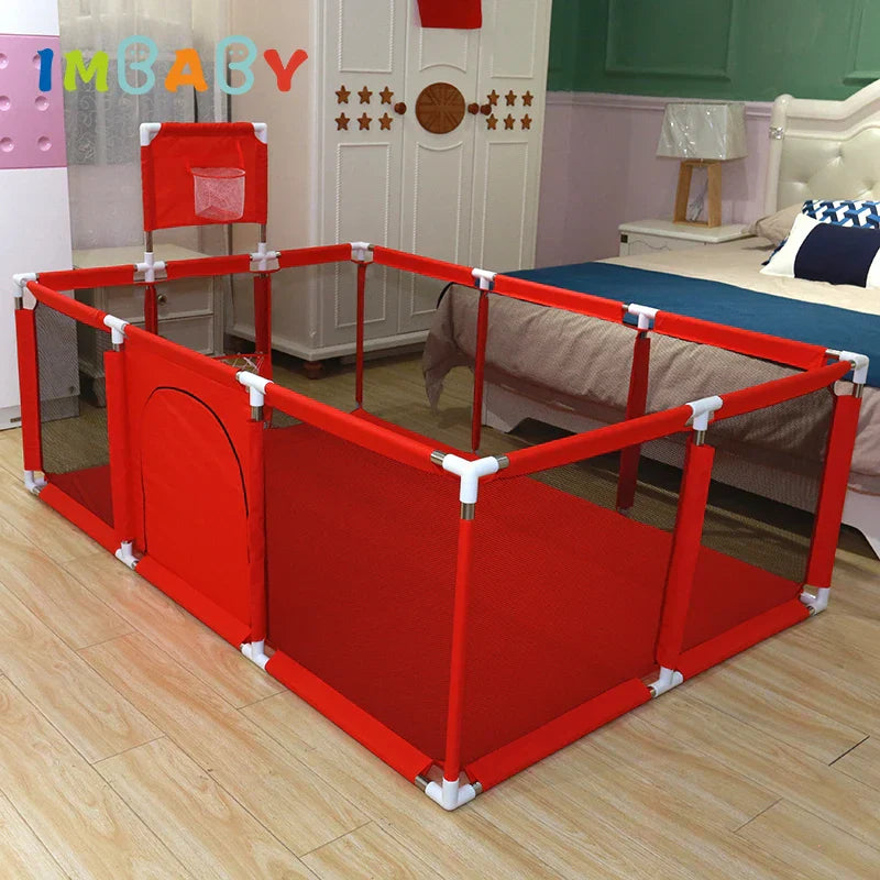 IMBABY Baby Playpen Single Door Baby Playground Basketball