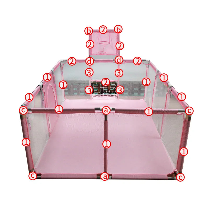 IMBABY Baby Playpen Single Door Baby Playground Basketball