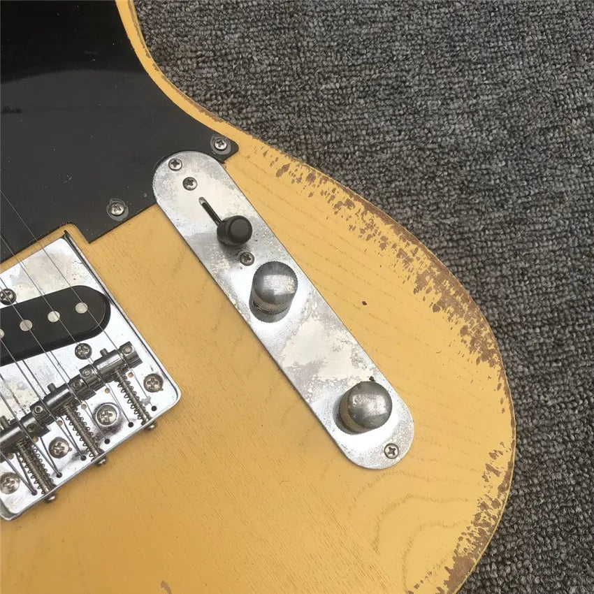 In stock, ash yellow used electric guitar, real