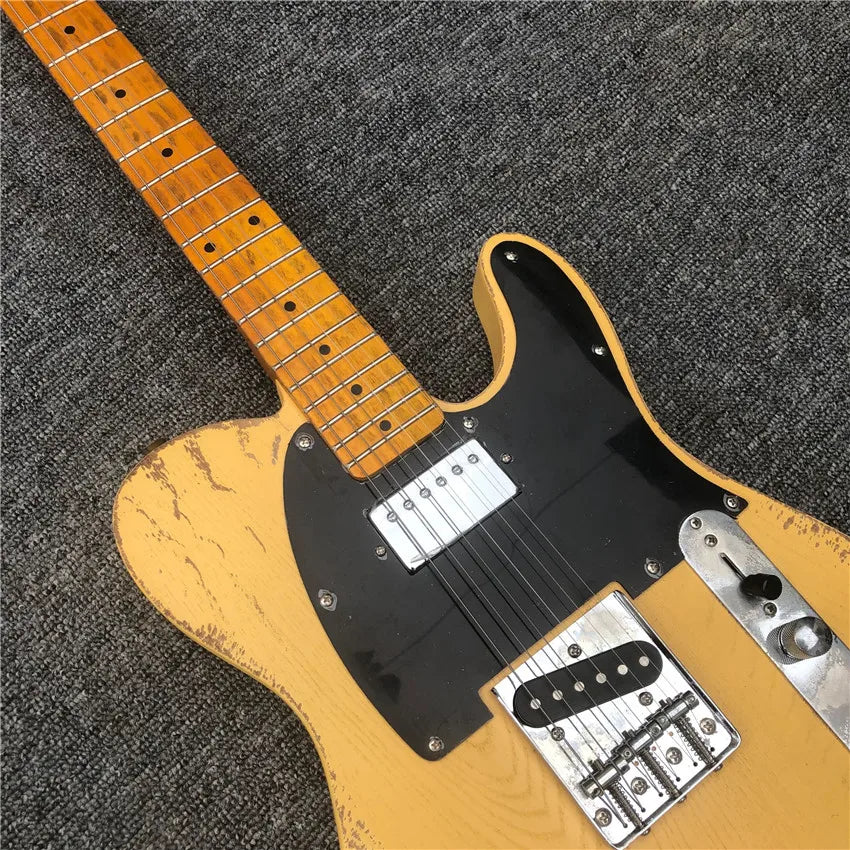 In stock, ash yellow used electric guitar, real