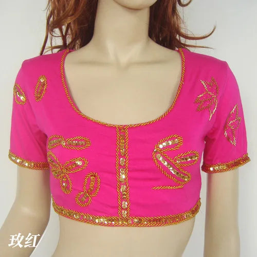 Indian Ethnic Readymade Saree Blouses Short Sleeve Crop