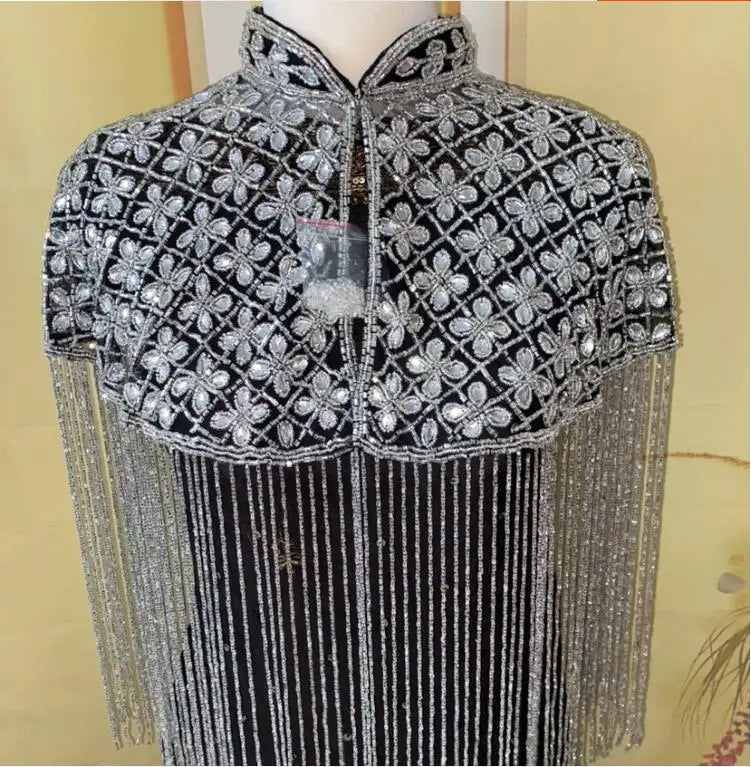 Indian Heavy Industry Nail Bead Shawl Long Tassel