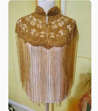 Indian Heavy Industry Nail Bead Shawl Long Tassel