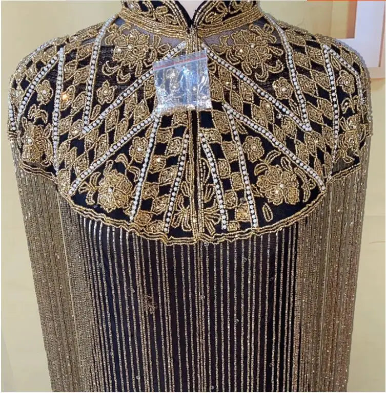 Indian Heavy Industry Nail Bead Shawl Long Tassel