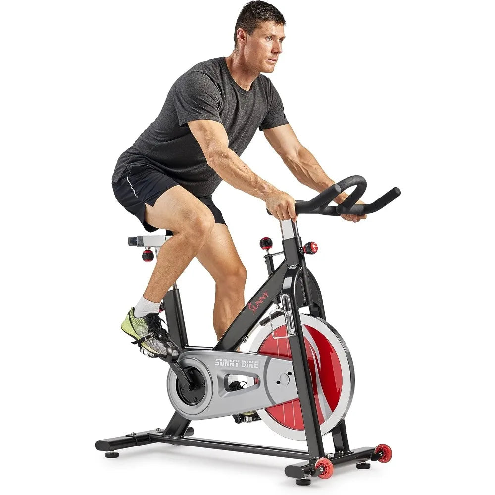 Indoor Cycling Exercise Bike with Heavy-Duty 49 LB