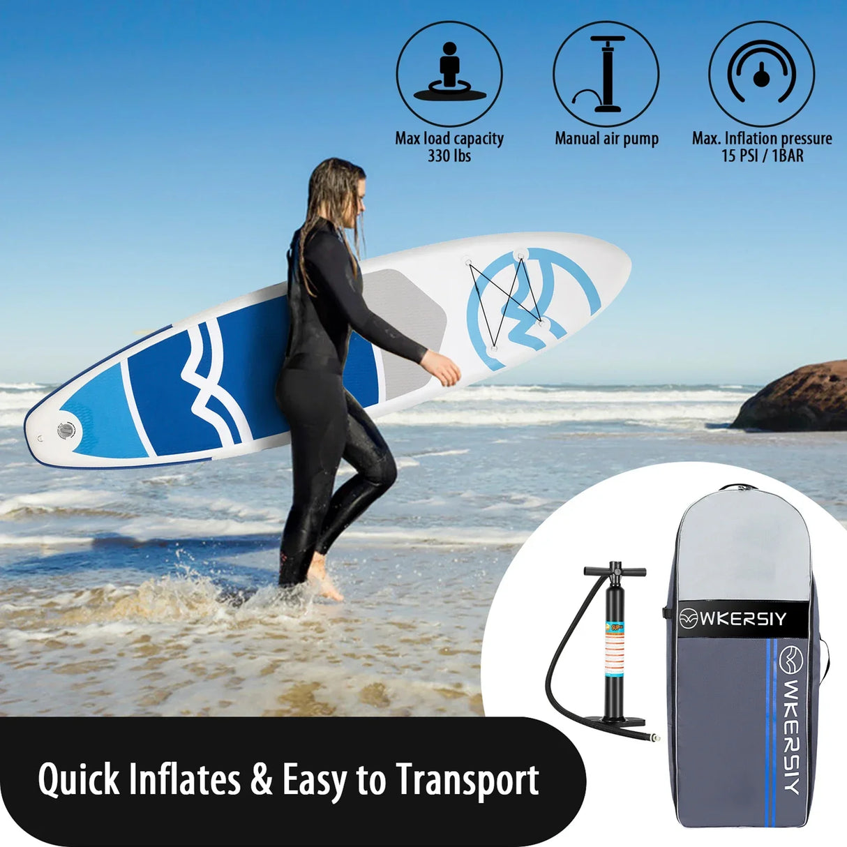Inflatable Stand Up Paddle Board Non-Slip for All