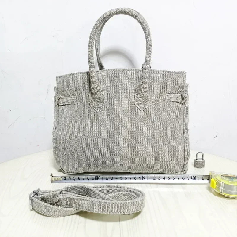 Ins Famous Fashion Women Bags Canvas Patchwork Embroidery