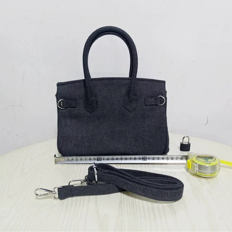 Ins Famous Fashion Women Bags Canvas Patchwork Embroidery