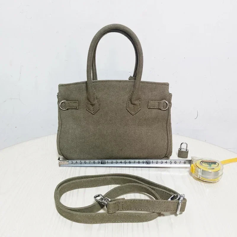 Ins Famous Fashion Women Bags Canvas Patchwork Embroidery