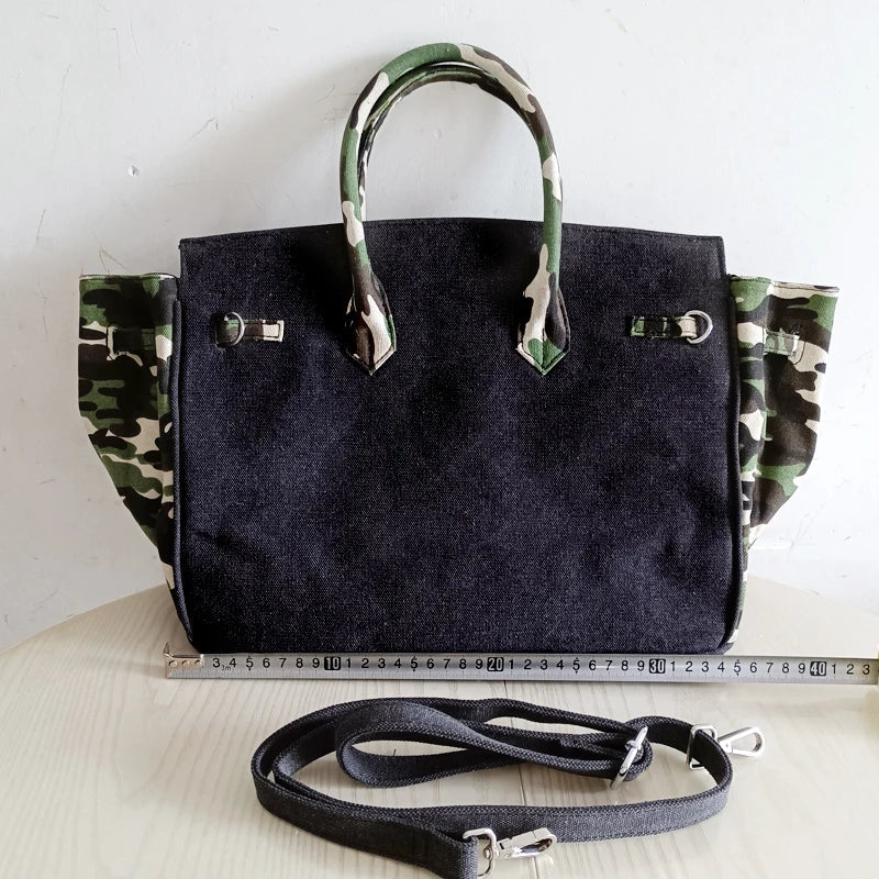 Ins Famous Fashion Women Bags Canvas Patchwork Embroidery