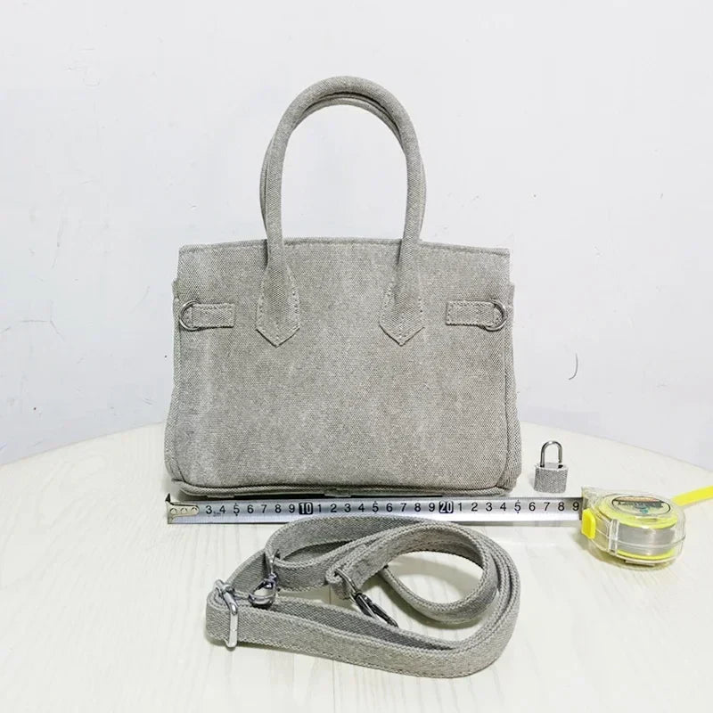 Ins Famous Fashion Women Bags Canvas Patchwork Embroidery