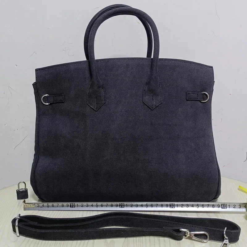 Ins Famous Fashion Women Bags Canvas Patchwork Embroidery