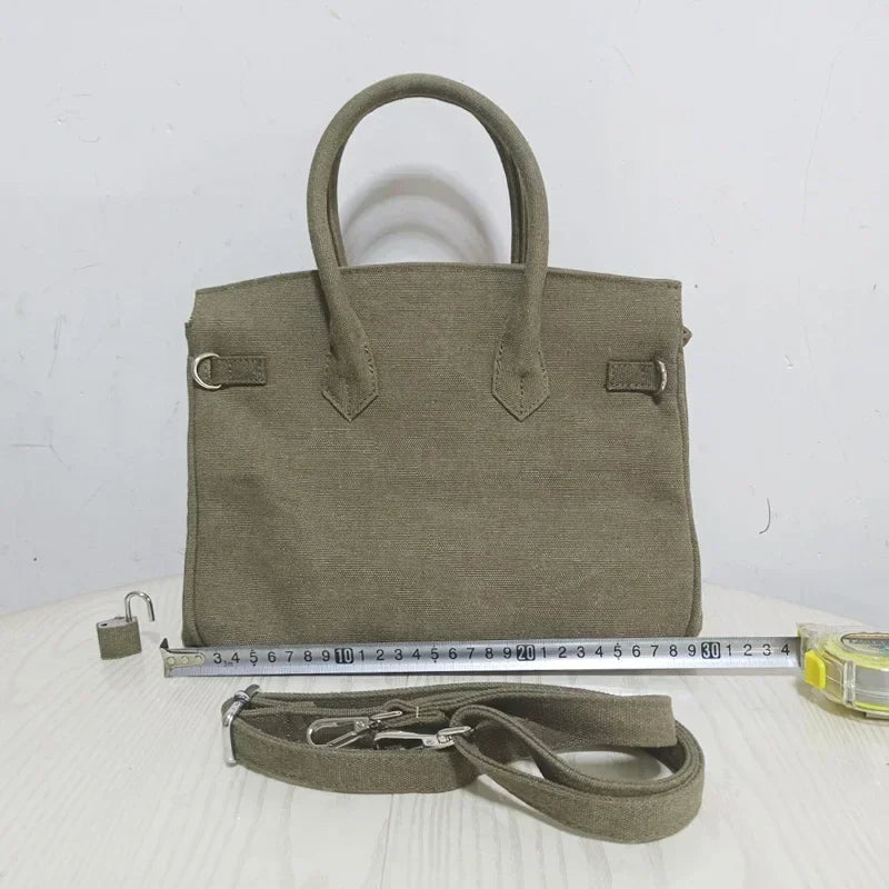 Ins Famous Fashion Women Bags Canvas Patchwork Embroidery