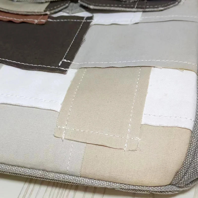 Ins Famous Fashion Women Bags Canvas Patchwork Embroidery