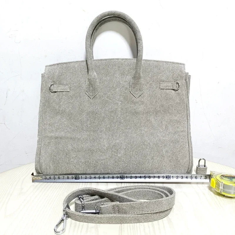 Ins Famous Fashion Women Bags Canvas Patchwork Embroidery