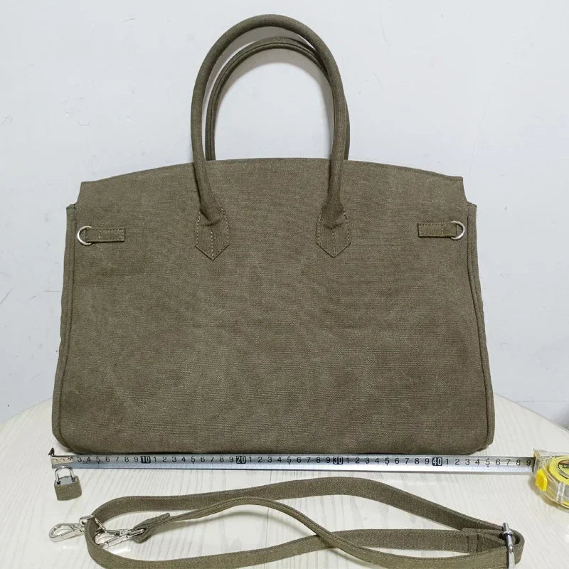 Ins Famous Fashion Women Bags Canvas Patchwork Embroidery