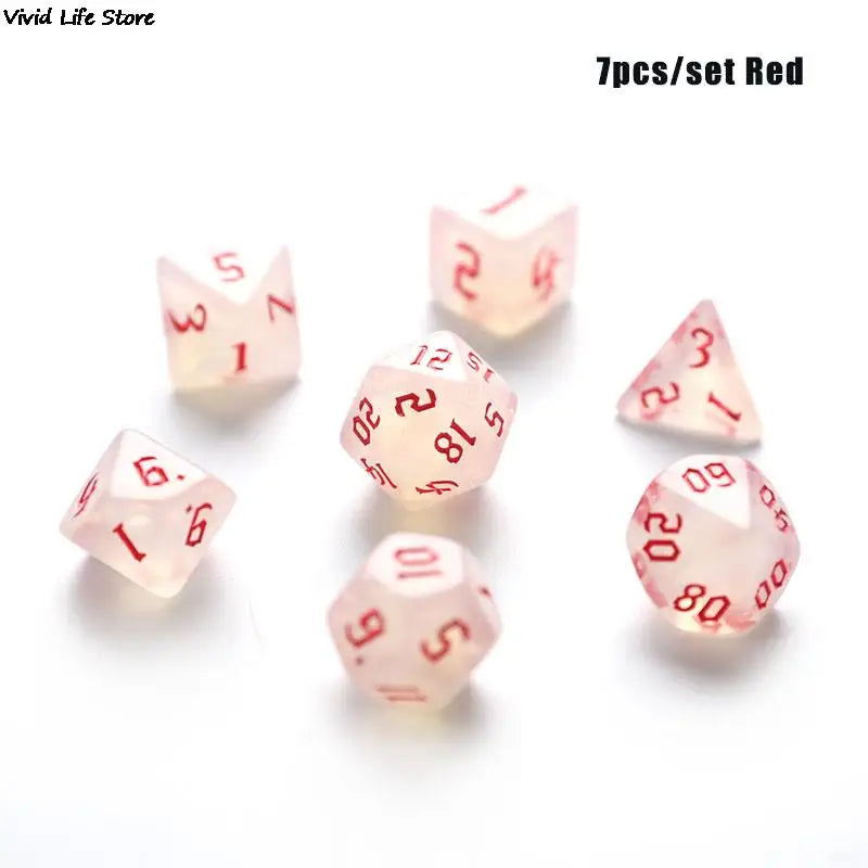 Iridescent Glitter Polyhedral Dice Set D4 D6 D8