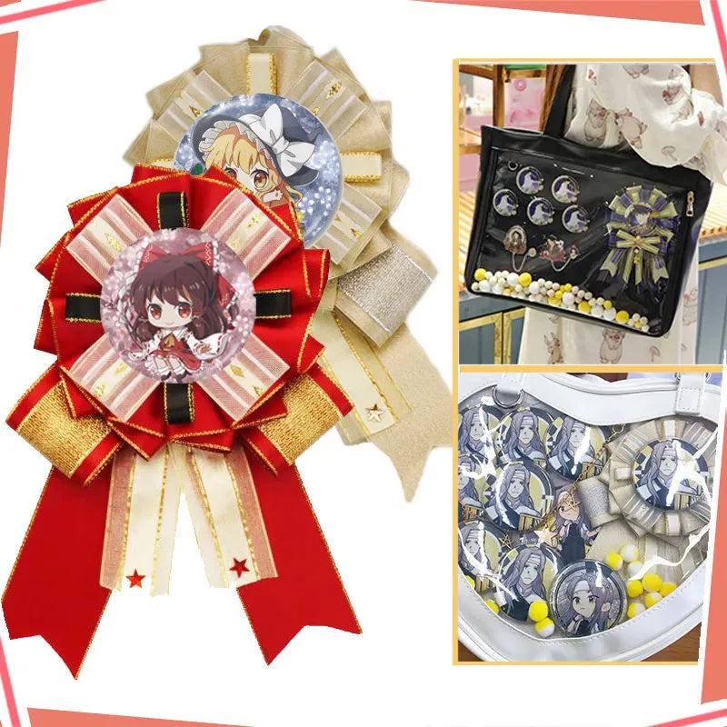 Ita Bag Pins Anime Badge Holder Handmade Silk
