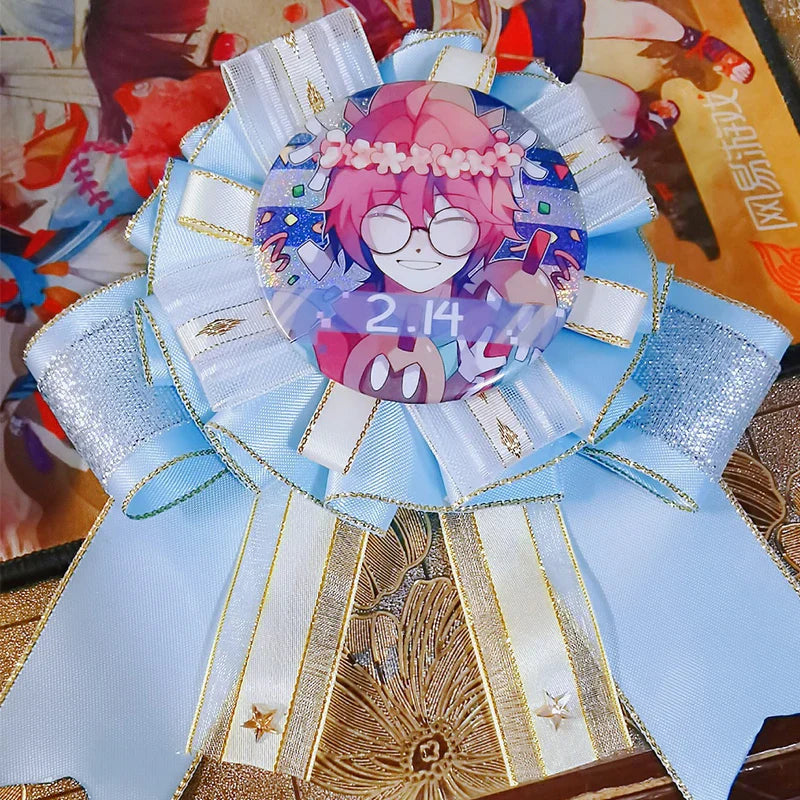 Ita Bag Pins Anime Badge Holder Handmade Silk