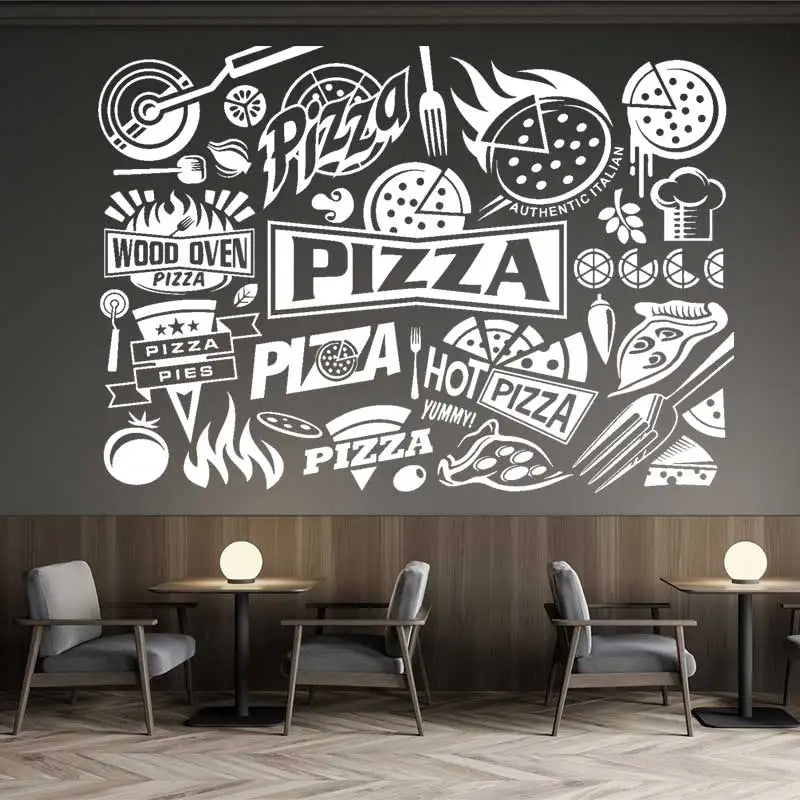 Italian Food Commercial Pizzeria Vinyl Wall Stickers Pizza