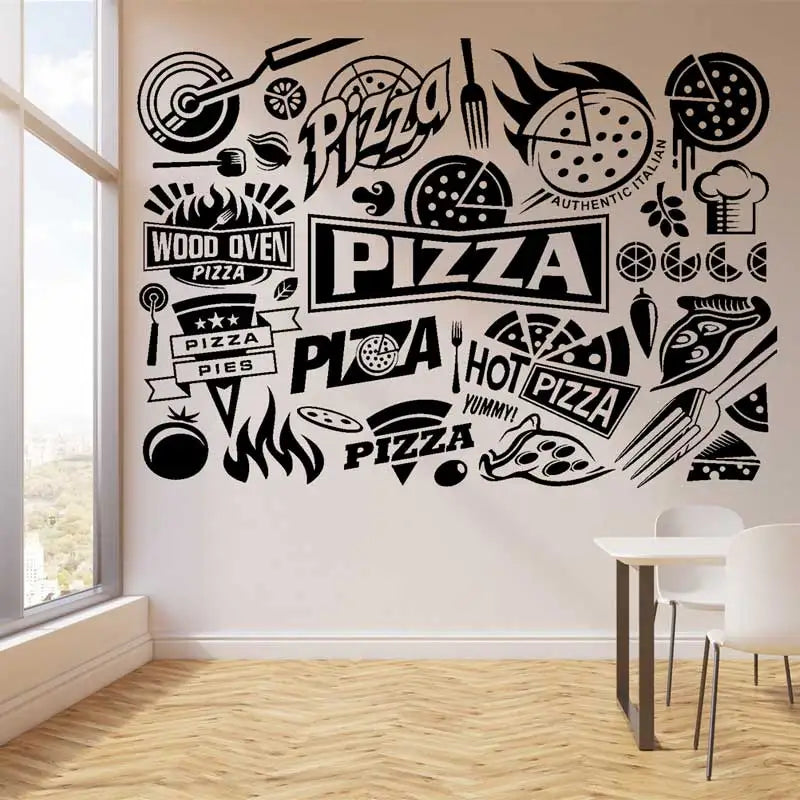 Italian Food Commercial Pizzeria Vinyl Wall Stickers Pizza