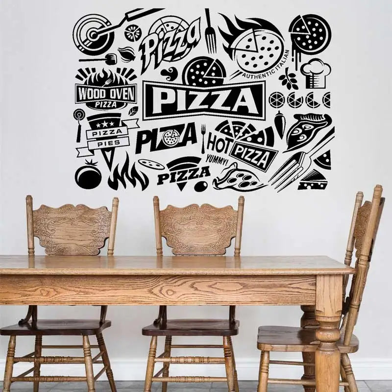 Italian Food Commercial Pizzeria Vinyl Wall Stickers Pizza