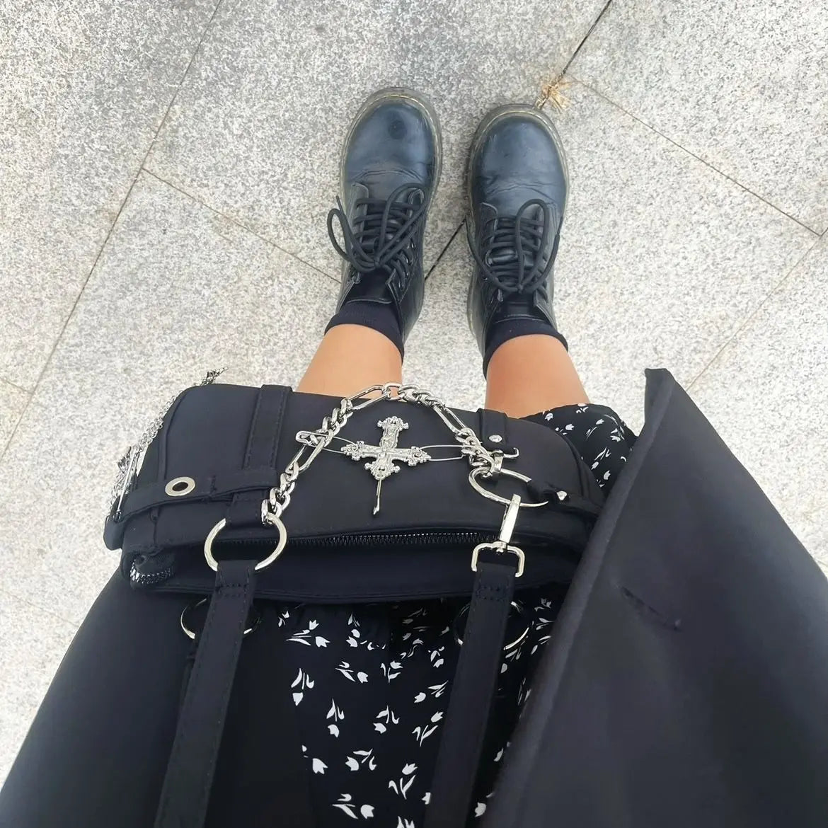 JIAERDI Gothic Cross Y2k Bag Women Vintage Grunge