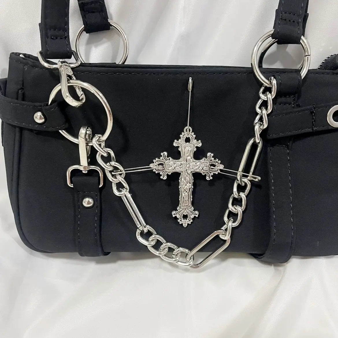 JIAERDI Gothic Cross Y2k Bag Women Vintage Grunge