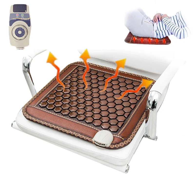 Jade Tourmaline Thermostat Mattress Massager Sitting Cushion With