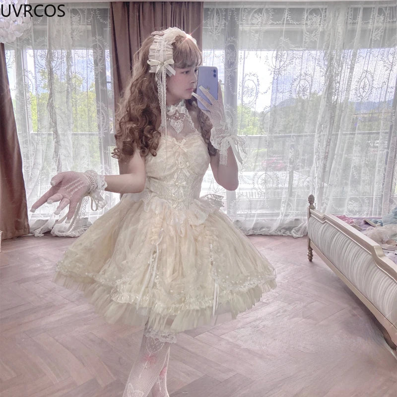 Japanese Sweets Lolita Jsk Dresses Kawaii Women Vintage