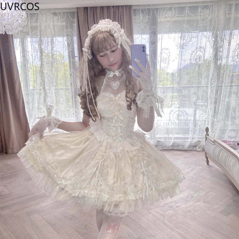 Japanese Sweets Lolita Jsk Dresses Kawaii Women Vintage