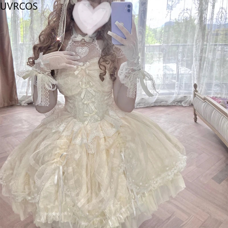 Japanese Sweets Lolita Jsk Dresses Kawaii Women Vintage